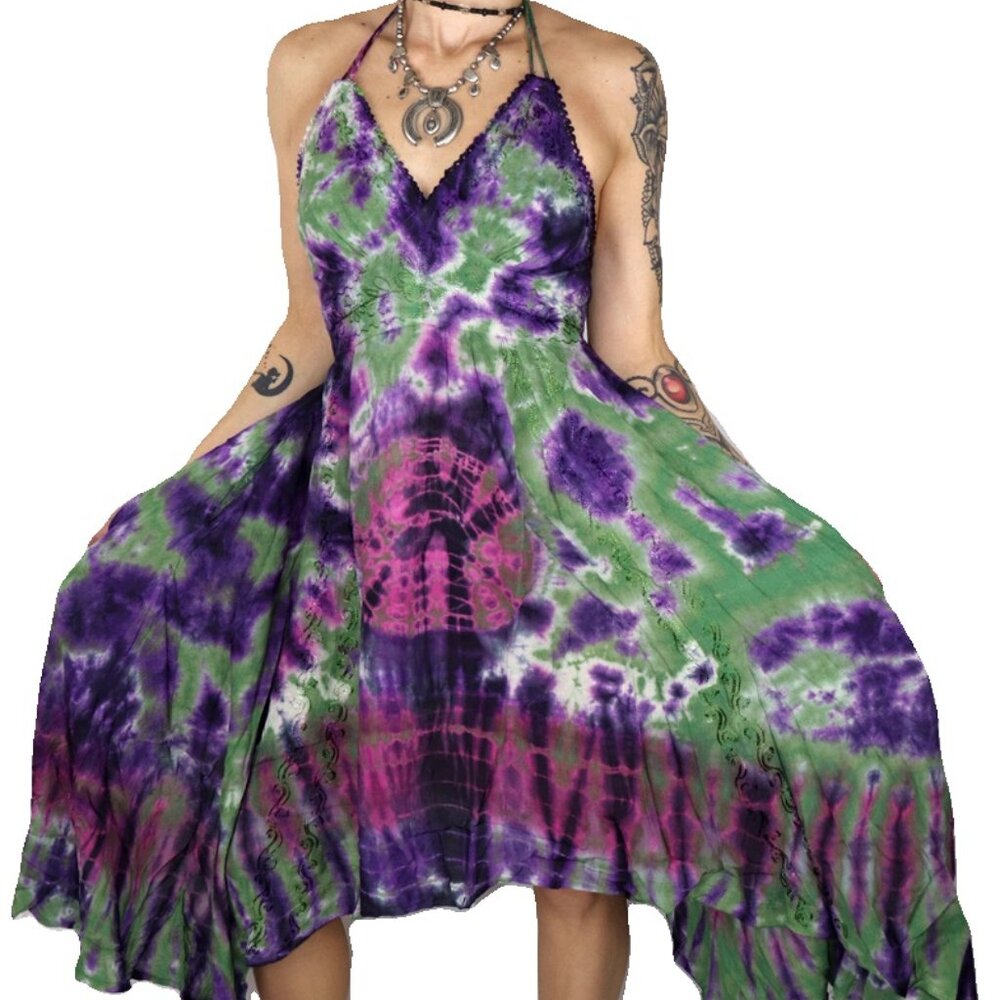 Beautiful Tie Dye Hippie Tatiana Dress C3